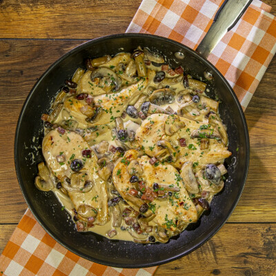Petto di pollo in salsa di funghi