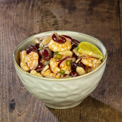 Insalata di gamberi fagioli e lime